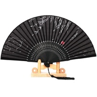 Éventail pliant traditionnel chinois, motif paysage, danse classique, artisanat en bambou et tissu, éventail pliant pour étudiant, pour mariage/diplôme