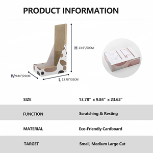 Stocked <b>Interactive</b> L-Shaped <b>Cat</b> Scratcher Protector and Bed Scratch Board <b>Cat</b> <b>Toy</b> with 4 Levels Corrugated Cardboard - Product Image 4