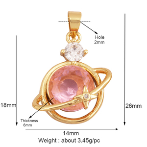 Newest Trendy Geometry Mixture Style Charm <strong>Jewelry</strong> Findings,Fashion 18k Gold Inlaid Rainbow Zirconia Necklace Pendant <strong>Supply</strong> L39 - Product Image 2