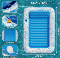 Piscine de bronzage gonflable personnalisée 4 en 1 bain de soleil salon radeau Floatie jouets remplis d'eau tapis de lit pour adulte