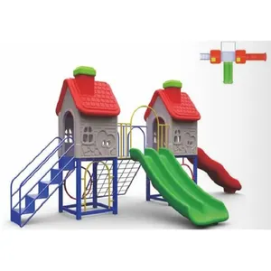 Theme playground wooden slide wooden swing outdoor playground