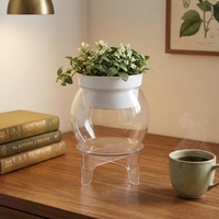 Système aquaponique créatif intégré KAJI modèle 8821, petit bassin à poissons en plastique, pot de plantes à eau claire, pot de plantes moderne pour salon