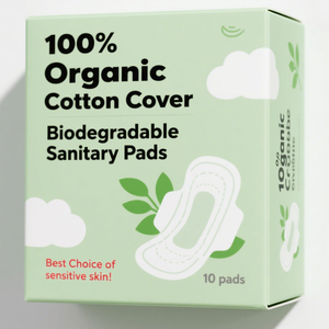 Échantillon Gratuit – Vente en Gros de Serviettes Hygiéniques Écologiques en Coton Biologique, Douces, Soin de la Peau, avec Ailettes Anti-Fuites, Super Absorbantes - Product Image 1