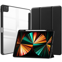 Yumuşak kenar kalemlik TPU + PC şeffaf akrilik kapak için iPad hava 11 M2 2024 hava 4 5 10.9 inç pro 11 2022 2021 akıllı flip deri