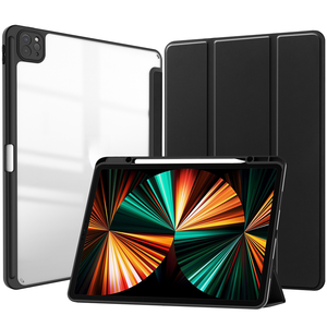 Étui souple en TPU+PC avec support pour stylet et coque transparente en acrylique pour <span class=keywords><strong>iPad</strong></span> Air <span class=keywords><strong>11</strong></span> M2 2024, Air 4 5 10.9 <span class=keywords><strong>pouces</strong></span>, <span class=keywords><strong>Pro</strong></span> <span class=keywords><strong>11</strong></span> 2022 <span class=keywords><strong>2021</strong></span>, Smart Flip en cuir - Product Image 1