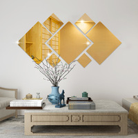 Ensemble de décoration murale DIY moderne pour la maison, autocollants muraux en acrylique 4 pièces, autocollants muraux en miroir