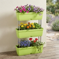 Jardinière verticale en plastique de haute qualité avec tube de support métallique et réservoir, pot de fleurs pour balcon – Vente en gros