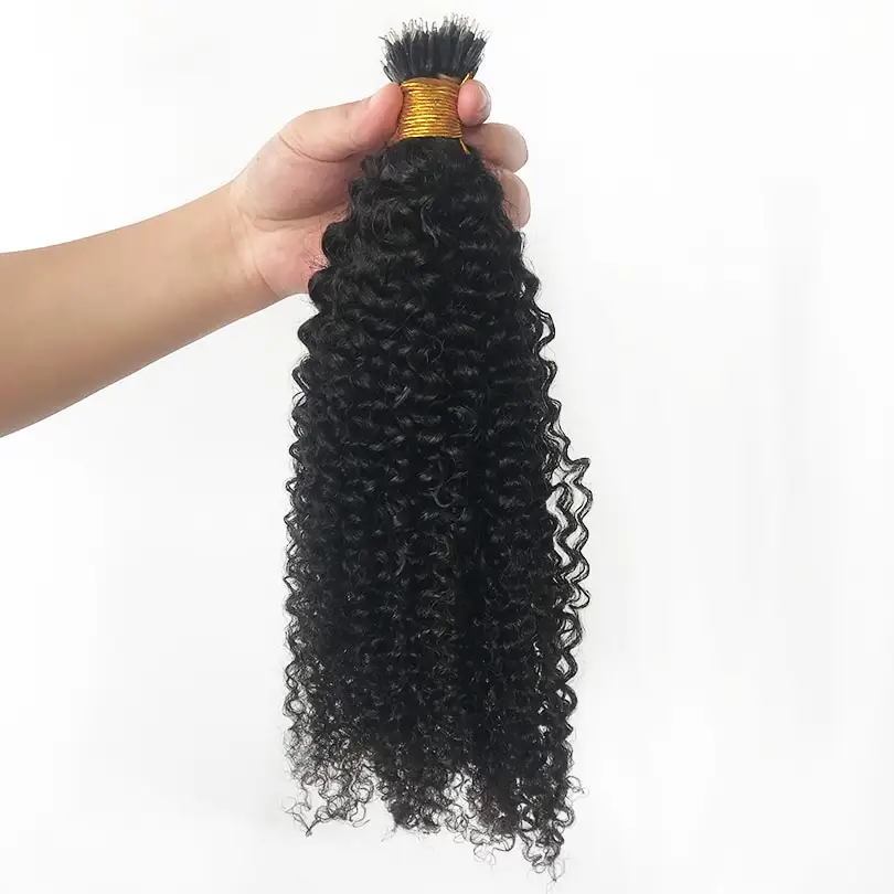 100% Jerry Curly nano ring virgin remy hair extension Pre bonded Nano Ring Remy nano hair extensions russian hair