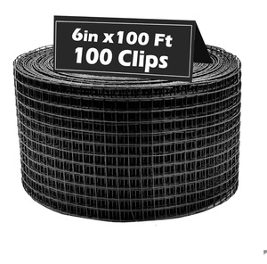 Maille de fil métallique galvanisée noire de qualité supérieure, revêtue de PVC, 1/2 pouce (6 pouces <span class=keywords><strong>PRO</strong></span> + 100 clips) - Product Image 2