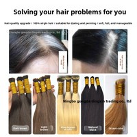 Extensions de cheveux Remy sans couture, type plume, avec ligne de cristal européenne, pour femmes, en paquets, fixation par fusion, pointes épaisses, pour teinture DIY