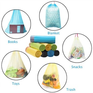 Disposable Thickened Garbage Vest-style Garbage Can <b>Storage</b> Bags Household Kitchen Cleaning Plastic Bag 15 Rolls Trash Bags - Product Image 5