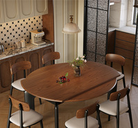 Ensemble table et chaises de salle à manger en chêne massif, style moderne vintage, extensible, pliable, double usage, gain de place, directement de l'usine