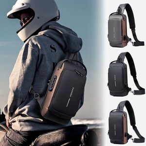 Individuelles Logo Herren Brusttaschen PU Polyester Brusttasche Wasserdicht Diebstahlsicher Schultertasche für Reisen Einzel-Schulter Crossbody-Tasche - Product Image 1