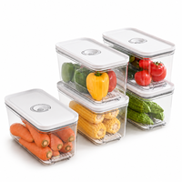 Pompe à vide pour boîtes PET, anti-odeur, sans BPA, grande capacité pour le stockage au réfrigérateur, bocaux hermétiques avec couvercles pour une fraîcheur optimale