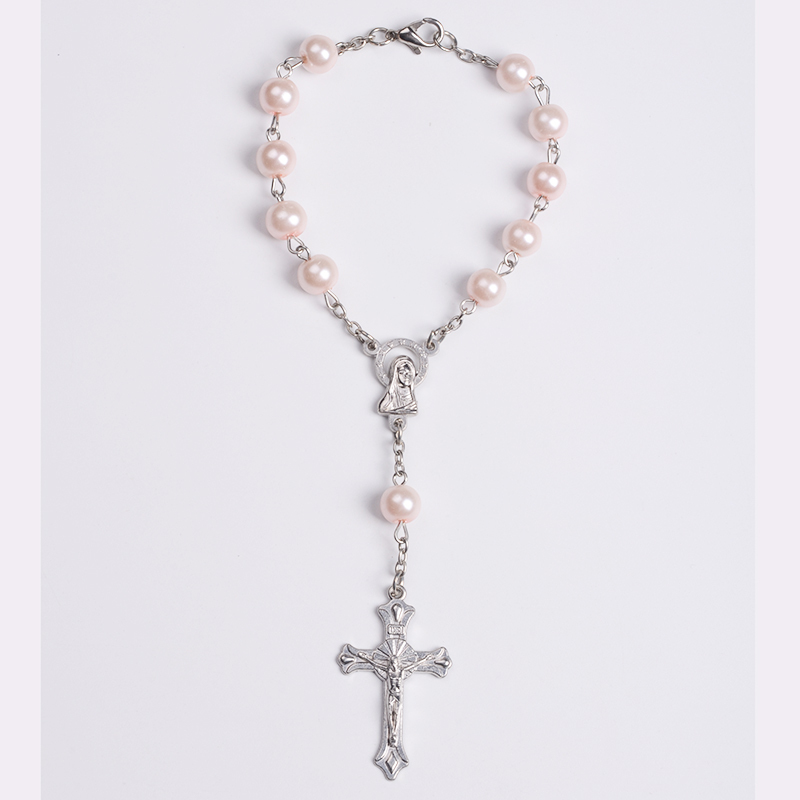 Chaîne à main en perle de prière chinoise, pour chapelet avec médaille Saint benoît et Crucifix, nouveauté 2016