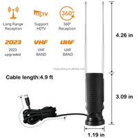 Antenne TV intelligente extérieure en plastique HIDB, amplificateur de gain 12dBi, longue portée, montage mural/sur le sol, oreilles de lapin pour téléviseurs intérieurs sans câble