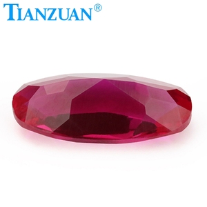 Oferta Especial en Wuzhou: Rubí Sintético Rojo, Gema Suelta, Rubí 5 #   Piedra de Corindón de Forma Ovalada, Corte Natural - Product Image 2