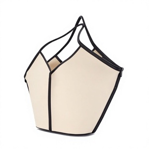 Sac fourre-tout en toile personnalisé avec poignée en cuir, sac à main à bandoulière grande capacité, sac tendance pour femme pour un usage quotidien, sac fourre-tout en toile 100% coton - Product Image 5