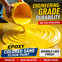 Peinture pour sols auto-nivelante, résistante à l'huile, imperméable, anti-humidité, antidérapante, pour intérieur/extérieur, sable coloré