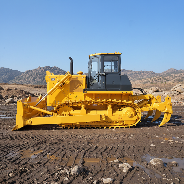 Multi-Functional Crawler Dozer Machine with Backhoe and Winch Attachments for Various Construction Needs