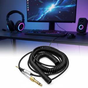 <span class=keywords><strong>Cable</strong></span> de Repuesto para Auriculares HD6 HD8 HD7 HD598, Diseño de Resorte, 1.5m, Revestimiento de PVC, Conductor OFC - Product Image 3