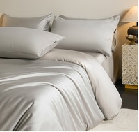 Parure de lit quatre pièces unie, luxe léger, douce pour la peau, écologique, sensation rafraîchissante, housse de couette en Lyocell et coton, idéale pour l'été à la maison