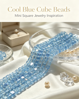 Perles en verre cristal carrées à facettes effet glace pilée 4x4mm en gros, fournitures de bricolage en vrac, revêtement Aurora AB, couleurs personnalisées