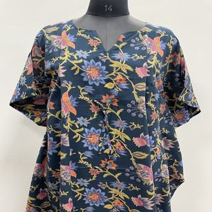 Vestido Kaftan de Algodón de Primera Calidad con Estampado Floral Hecho a Mano, Falda Bikini, Corte Regular, 1 Pieza, Precio al por Mayor para Primavera - Product Image 2