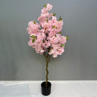 Arbre artificiel suspendu en fleurs de cerisier, 120 cm, en soie synthétique, branche de Sakura détachable pour la décoration de plafond de maison ou d'hôtel