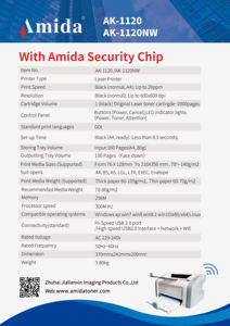 <span class=keywords><strong>Stampante</strong></span> Laser Nera A4 Amida <span class=keywords><strong>LaserJet</strong></span> AK-1120 per Ufficio e Casa - Product Image 3