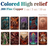 Barre de cuivre pur 999 de 5 oz, style tendance avancé, colorée, en relief 3D, édition limitée, objet de collection artistique