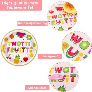 Factory Direct Hot Selling Modern 2nd Birthday Party Dinnerware Decor Twotti Frutti Party Supplies 24 Guests Celebration Serves - Product Image 1