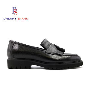Chaussures Loafers Homme Originales de Marque Hiver Mode à Pompons Design Noir Cuir Véritable Formel Logo Personnalisé <span class=keywords><strong>sans</strong></span> Lacets - Product Image 3