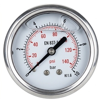 Bulk Stock Brass Internal High Stability Multi Function Long Service Life Liquid Pressure Detecting Oil Filled Pressure Gauge