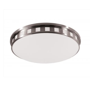 Round Shape 3-<b>Light</b> White Color Fabric Dump Shape Drum <b>Light</b> Ceiling Lamp with Brushed Nickel Metal for <b>Dining</b> Room Kitchen - Product Image 1