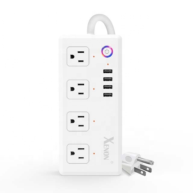 Ксенон WiFi смарт-устройство защиты от импульсных перенапряжений протектор дистанционное управление питания стандарта США полосы Зарядное устройство с 2 USB портами поддержка Tuya IFTTT Голосовое управление