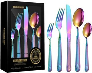 Ensemble de couverts de style occidental en acier inoxydable 304 argenté, résistant au lave-vaisselle, ensemble noir de 20 pièces pour la cuisine et la restauration - Product Image 6