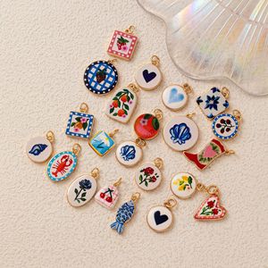 Nuovo arrivo ciondoli accessori pendenti in smalto fiore di frutta fragola per collana fai da te bracciale creazione di gioielli - Product Image 3