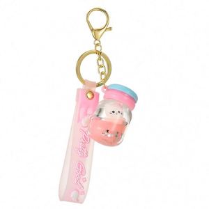 Cute <b>Cat</b> Keychain - Mini Yogurt Bottle Acrylic Pendant Kawaii Bag Charm for <b>Backpack</b> Purse Keys Wholesale - Product Image 5