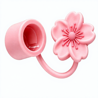 Capuchon de paille en silicone motif fleur pour gobelet Stanley – Accessoire anti-poussière réutilisable pour protéger les pailles