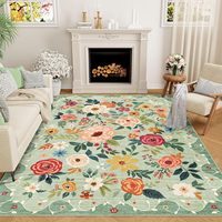Waschbarer Kunstkaschmir-Teppich mit Vintage-Print, Weicher Akzent-Teppich für Schlafzimmer und Wohnzimmer, Maßgefertigtes Persisches Design