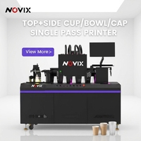 Impresora de Inyección de Tinta Renovix UV de Una Sola Pasada para Vasos, Impresión Lateral y Superior en Color Digital de 54 mm para Vasos de PET y Papel