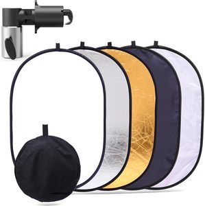 Panneau Réflecteur 5 en 1 30/60/80/110cm, 60*90cm, 90*120cm, Diffuseur de Lumière Noir, Or, Argent, Blanc pour Photographie - Product Image 1