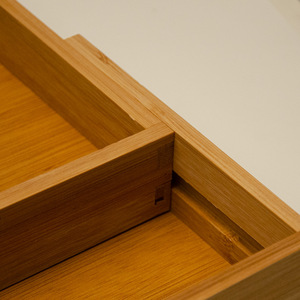 Bamboo Cutlery <b>Storage</b> <b>Box</b> Rectangular Foldable Drawer Organizer <b>Kitchen</b> Knife Fork Tray - Product Image 1