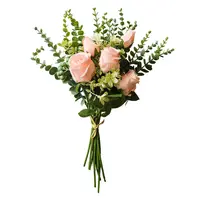 Искусственный цветок, домашний декор, Свадебный искусственный букет невесты, центральный элемент, цветы, розы с длинным стержнем