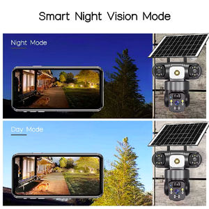 Kamera keamanan <span class=keywords><strong>CCTV</strong></span> luar ruangan tenaga surya 6MP 4G, kamera 3 lensa PTZ jalur otomatis Wi-Fi jaringan IP nirkabel CMOS sirene bawaan mikrofon HiEasy - Product Image 6