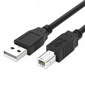 USB-Кабель для принтера типа «Папа-Б», Удлинительный кабель для компьютера 0,5 м 1 м1,5 м 3 для Canon Epson HP, черный ПВХ ABS