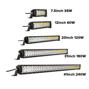 Barre de lumière LED à double rangée 240w 42 pouces 3w pour ATV, voiture, camion, hors route, toit. - Product Image 3