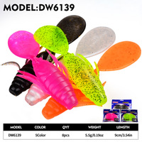 NOUVEAU MAJOR Leurre souple en PVC de simulation 9cm 5.5g, 8 pièces, style crank pour achigan d'eau douce