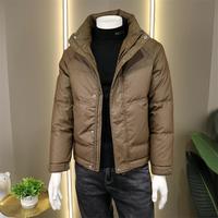 Veste matelassée pour homme, col montant, coupe-vent, veste d'hiver, coupe ajustée, fermeture éclair intégrale, vêtements d'extérieur pour homme